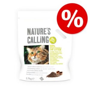 2,7 kg / 6 kg Nature’s Calling Katzenstreu zum Sonderpreis!