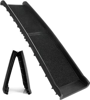 all Pets United® Hunderampe klappbar Hundetreppe Hunde- & Katzentreppe Rampe Einstiegshilfe für Kofferraum Haustiertreppe 156 x 40 cm für Große & Kleine Tiere