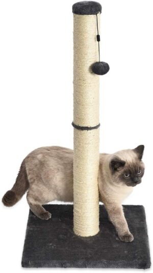 Amazon Basics Mittelgroßer Katzen-Kratzbaum, 40.01 x 40.01 x 80.01 cm, Grau