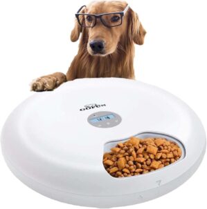 Automatischer Futterautomat für Katze und Hund Futterautomat Katze & Hund mit Timer, Fütterungsautomat mit bis zu 6 Mahlzeiten am Tag, LCD-Bildschirmanzeige
