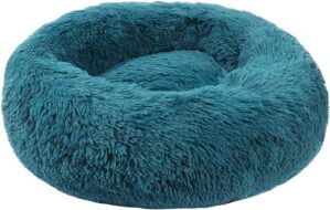 BVAGSS Hundebett Rund Katzenbett Flauschig Donut Kuscheliges Hundekissen Waschbar Ultra Weicher Plüsch Haustierbett für Kleine, Mittelgroße und Große Hunde, Katzen XH034…