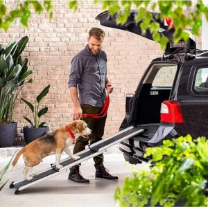 Dehner Hunderampe Stairway, ca. 161 x 42 cm, Edelstahl, Kunststoff, schwarz