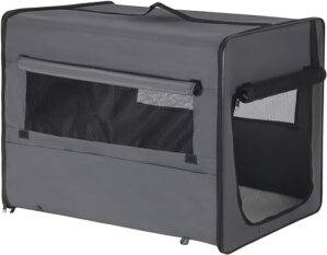 EUGAD Faltbare Hundebox B61xH51xT46cm für Katze kleine/mittlere Hunde (Hundehöhe≤40cm&Hundelänge≤50cm) Hundetransportbox Auto Reisebox Autobox Hundetasche Katzentasche Katzenbox…