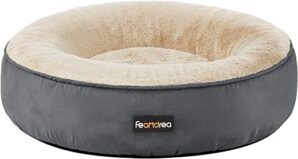 Feandrea Hundebett, Katzenbett, Donut, Ø 50 cm, dunkelgrau PGW050G02