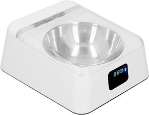 Fockety Automatischer Katzenfutterautomat, 350 ml, intelligenter automatischer Futterautomat mit Edelstahlnapf, 0,5-1 m Infrarot-Erkennungsabstand, Tierfutterspender für Hunde…