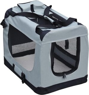 Fudajo Faltbare Transportbox für Haustiere, Größe L (70x52x50 cm), mit Tragegriff und Liegedecke