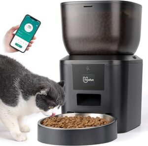 Futterautomat Katze Katzenfutter Automat WiFi: 4.4L Trockenfutter Spender Katzen Automatischer Futterspender Katze mit Maßgeschneidert Zeitplan,APP-Steuerung,Fernfütterung von…