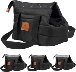 FUUFEE Transportbox Hund – Hundetragetasche Soft – Tier Tragetasche 35 x 25 x 20 cm – Transportbox für Tiere – Reisetasche Klein für Haustiere mit Reißverschluss und Karabinerhaken