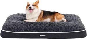 HMTOPE Orthopädisches Hundebett, Hundematte im Doppelstock-Design, Waschbar, Hundebetten, Hundekissen, Hundekorb, 89cm, Dunkelgrau