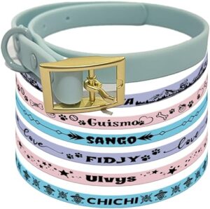 Hundehalsband für Hunde und Katzen, personalisierbar, mit Namen (S, hellblau)