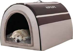 Hundehütte Indoor, Großes Faltbare Hundehütte Zwinger Bettmatte für kleine mittelgroße Hunde Katzen, Waschbar Winterwarme Hundehütte, Haustierbedarf Haustierzelt Weiches Bett…