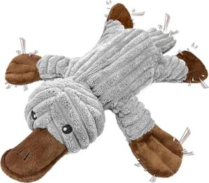 Hundespielzeug Hunde Spielzeug, Tauziehen Plüsch quietschendes mit Crinkle-Papier und Hundeseil, Robust Hundekauspielzeug für Welpen, kleine, mittlere, große Hunde