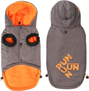 Idepet Winddichter Hundemantel, Haustier Hund Winter warme Jacke Weste Outdoor Baumwolle Hund Hoodie Outfit Bekleidung für kleine mittelgroße Hunde Katzen