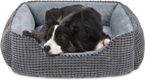JOEJOY Hundebett Mittelgroße Hunde, Hundekorb Flauschig, Hundebett Waschbar, Plüsch Hundebetten, rutschfeste Hundekörbchen, 76x61x23cm, Hundebett für Mittelgroße Hunde und Katzen