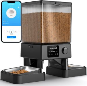 oneisall 5L Futterautomat Katze 2 Näpfe, 5G/2.4G WIFI Intelligenter Katzenfutter Automat, Einfache Bedienung mit APP-Steuerung, Futterspender für Katzen/Hunde, mit 2…