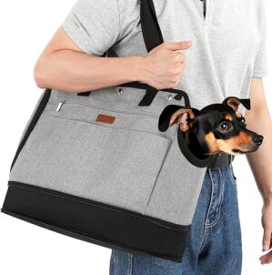 pecute Hundetasche für Kleine Hunde 5kg, Hundetragetasche Höhenverstellbar, Transporttasche für Unterwegs, Mehrere Fächer für Organizer, Leicht & Tragbar, Erleichtert Ihren…