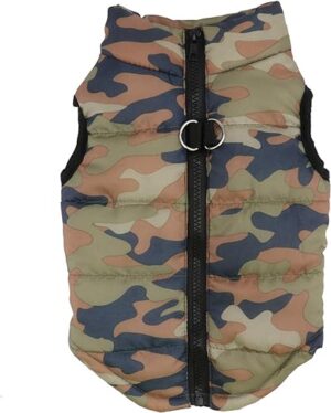 ROSENICE Hundemantel Winterjacke Regenmantel Hund Hundebekleidung Hundejacke Warm Wintermantel gepolstert – Größe M (Camouflage)