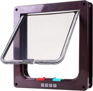 Tibeoyad Katzenklappe, 4 Wege Magnet-Verschluss Haustierklappe, Einfache Installation Katzentür Haustiertür in Wand, Holztür, Upvc innentür, Ziegelwände, Holztüren