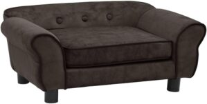 vidaXL Hundesofa Braun 72x45x30cm Plüsch Hundecouch Hundebett Haustiersofa