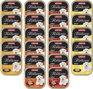 animonda Vom Feinsten Adult Hundefutter, Nassfutter für ausgewachsene Hunde, Feinschmecker Vielfalt, 22 x 150 g