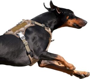 BUMBIN Taktisches Hundegeschirr für große, mittelgroße und kleine Hunde, kein Ziehen an der Vorderleine, passt intelligentes reflektierendes Haustier-Geschirr für das Training