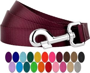 Country Brook Design Hundeleine, Nylon, 1,9 cm, 25 Farben zur Auswahl, 6 Foot X 3/4 Inch Wide, burgunderfarben
