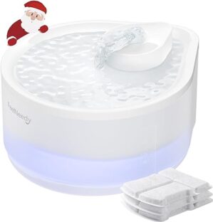 FEELNEEDY Katzenbrunnen für Katzen 2,3L Trinkbrunnen für Katze Leise, Wasserbrunnen Automatische, Eingebautes LED Licht, 3 Pack Filter, Durchsichtiger Wassertank Energiesparende…