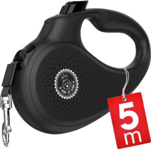 HUND IST KÖNIG® Rollleine Hundeleine 5m für kleine & große Hunde | Hochwertige Hundeleine ausziehbar mit bequemen Griff | Robuste Ausziehleine | smartes Bremssystem | 15-50kg
