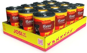 JosiDog Beef in Sauce (12 x 415 g) | Nassfutter in Sauce mit Rind | für ausgewachsene Hunde | Hundefutter | Powered by JOSERA