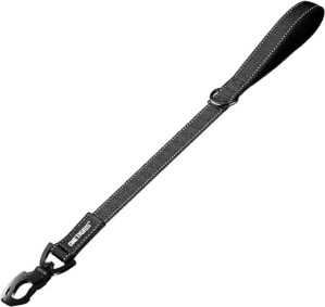 OneTigris Bolt Kurzführer Hund 52cm, Hundeleine Kurz mit Tiger Zahn Metallclip und Weiche Polsterung, Reflektierend Nylon Hundeleine Geeignet für Mittlere Große Hunde