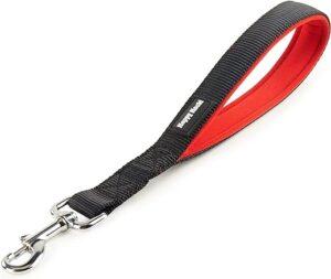 PETTOM Kurze Hundeleine Nylon Flexi, Kurzleine Hund, Joggingleine mit Griff, Kurzführer für Große Mittlere und Kleine Hund Schwarz