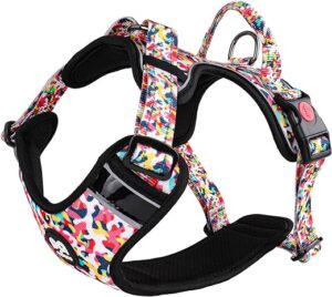 Reflektierendes Hundegeschirr, verstellbar: kein Ziehen, Hundeweste mit Rückenclip, einfach zu bedienender Griff für kleine, mittelgroße und große Hunde, Spazierengehen,…