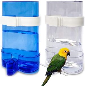2 Stück Papageien Futterspender Tränke Papageien Tränke Automatischer Futterspender Vöge Wasserspender Vogel Vögel Automatischer Wasserspender Für Vögel Wellensittiche...