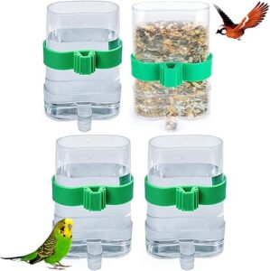 4 Stück Vogel Wasserspender,Liwein Automatischer Vögel Futterspender Birds Wasserspender Kunststoff Birds Futterspender Vögel Trinkflaschen Futternapf für Bird Parrot Pigeon...