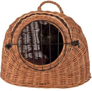 decorwelt Katzenkorb Weide Transportkorb Katze 43 x 52 x 37cm | Reise & Transport Hundekorb Katzenkorb Rattan | Katzen Transport Weidenkorb Katze | Transportbox Katze...
