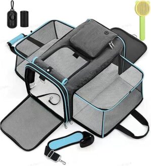 Katzen Transportboxen,Faltbare Hundetasche,Tragetasche Katze Transportbox für Flugzeug Auto Reise Katzen Transportboxen, Atmungsaktive Katzentasche für Katze, Kleine Hunde im Auto