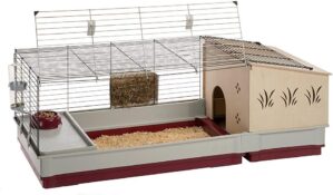 FERPLAST - Meerschweinchen Käfig - Hasenkäfig - Kaninchenkäfig - Häuschen und Zubehör Inklusive - Viel Platz für Kaninchen - Öffnenden & Modular 142 x 60 x h 50 cm - Krolik, 140...