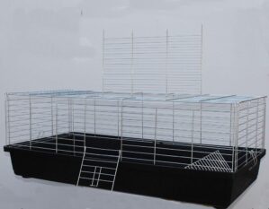 H1,20 m Hasenkäfig Nagerkäfig Kaninchenkäfig Käfig Stall Meerschweinchen schwarz